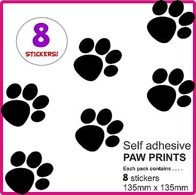 8 new large dog paw print vinyl car stickers van decal cat paws dogs cats