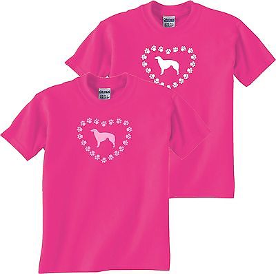 new borzoi design printed T Shirt dogs puppies designer dog puppy fashion tops