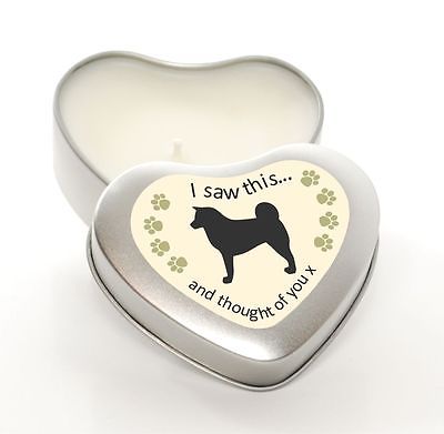 heart shape dog breed soy wax scented candle