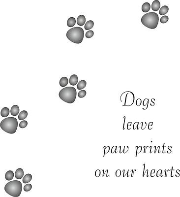 Dogs leave paw prints, sympathy card