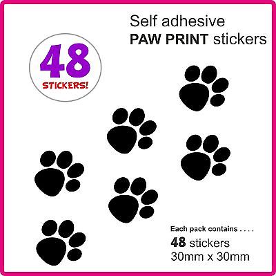 48 new dog paw print vinyl car stickers van decal cat paws wall decals dogs cats