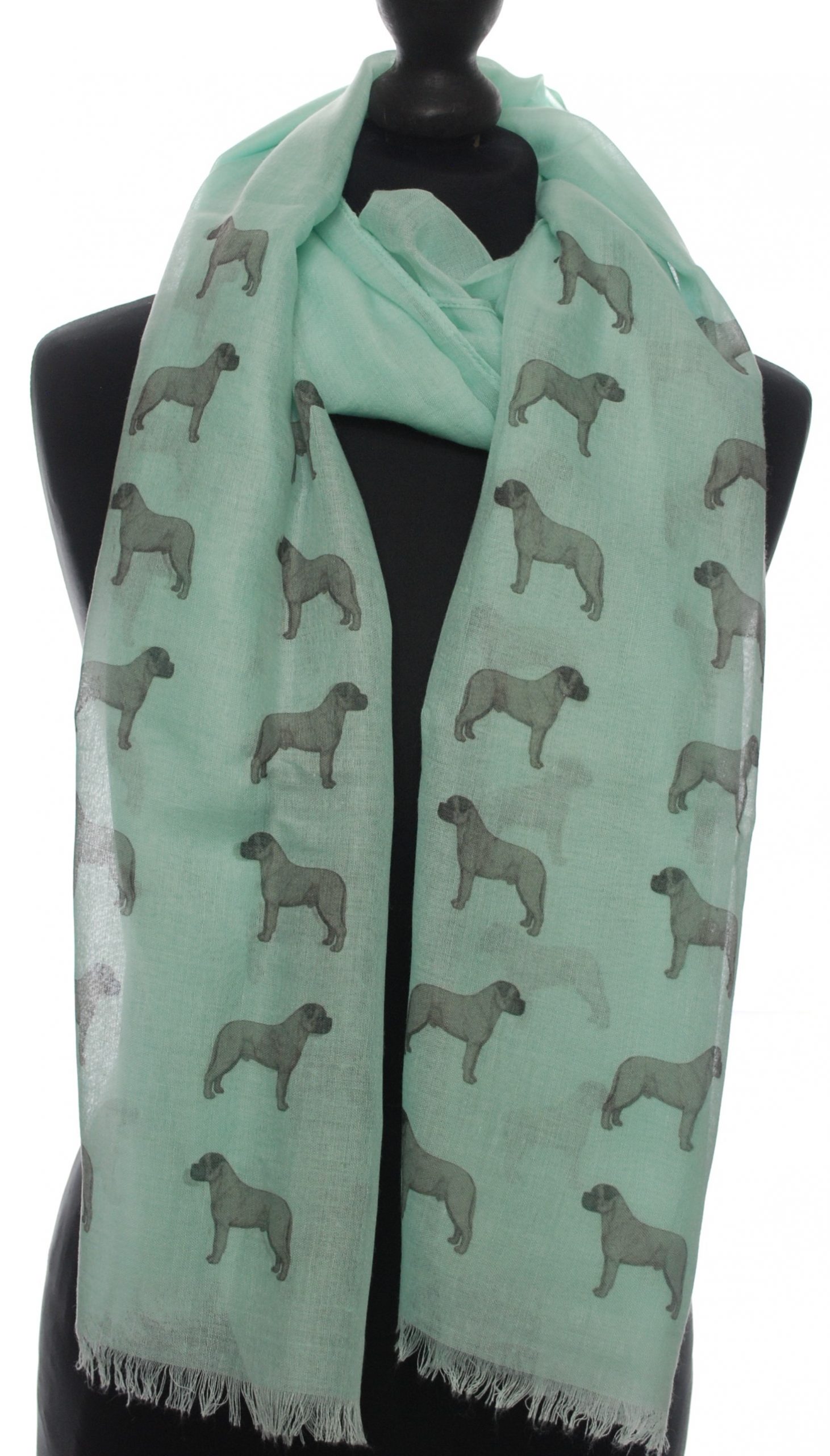 Bullmastiff hand printed ladies fashion scarf