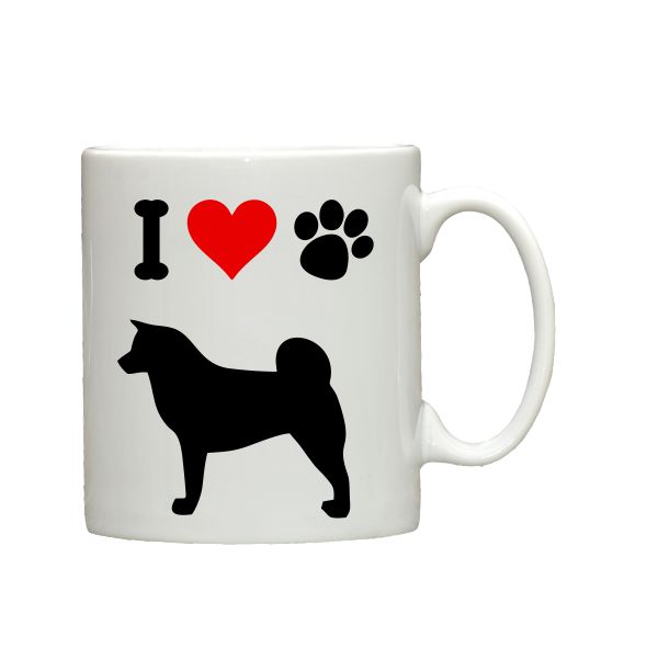 Akita I love dogs ceramic mug