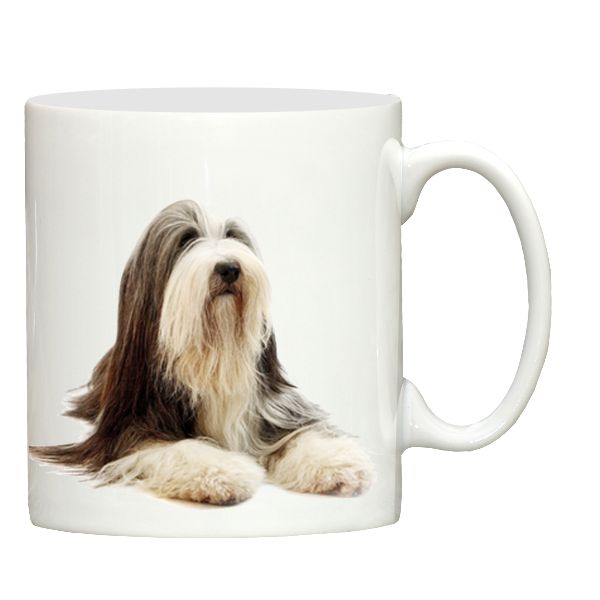Bearded Collie dog print mug