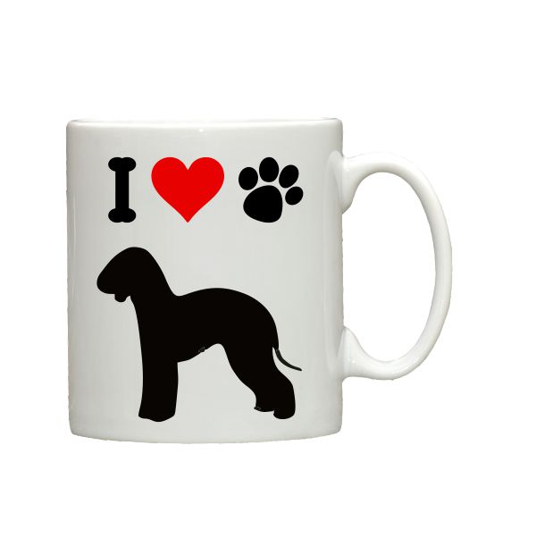 Bedlington Terrier I love dogs ceramic mug
