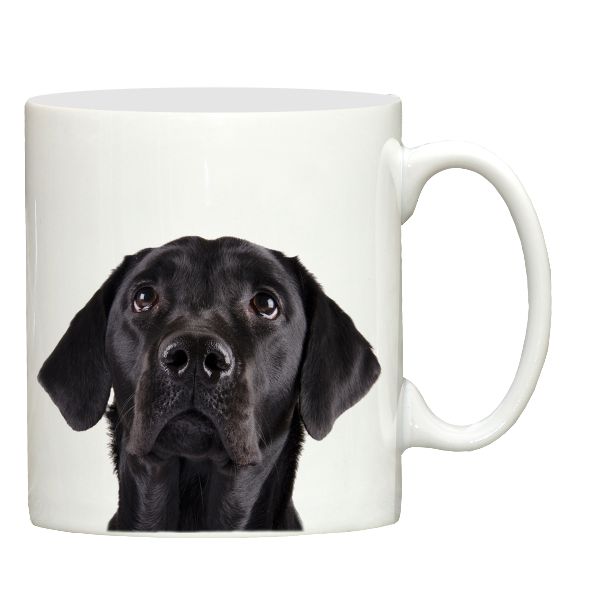Black Labrador print ceramic mug