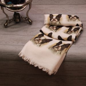 Howard Robinson Boston Terrier licensed design ladies fashion scarf