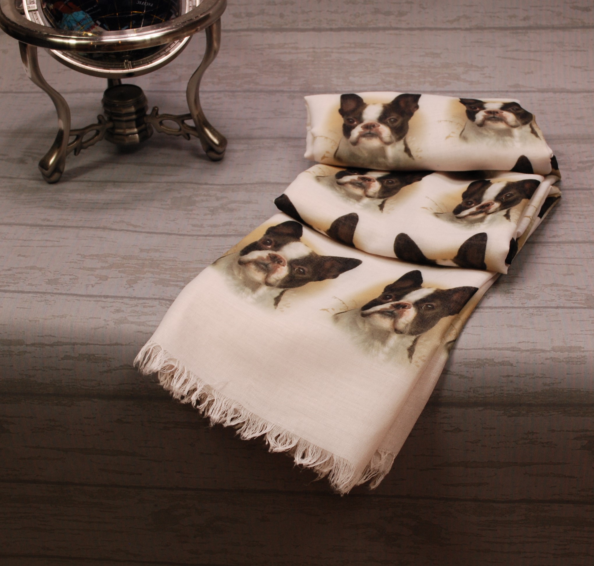 Howard Robinson Boston Terrier licensed design ladies fashion scarf