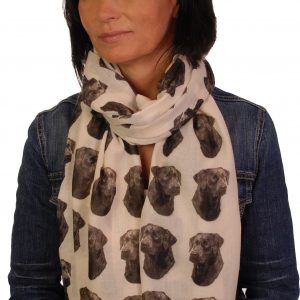 Mike Sibley Black Labrador licensed design ladies fashion scarf