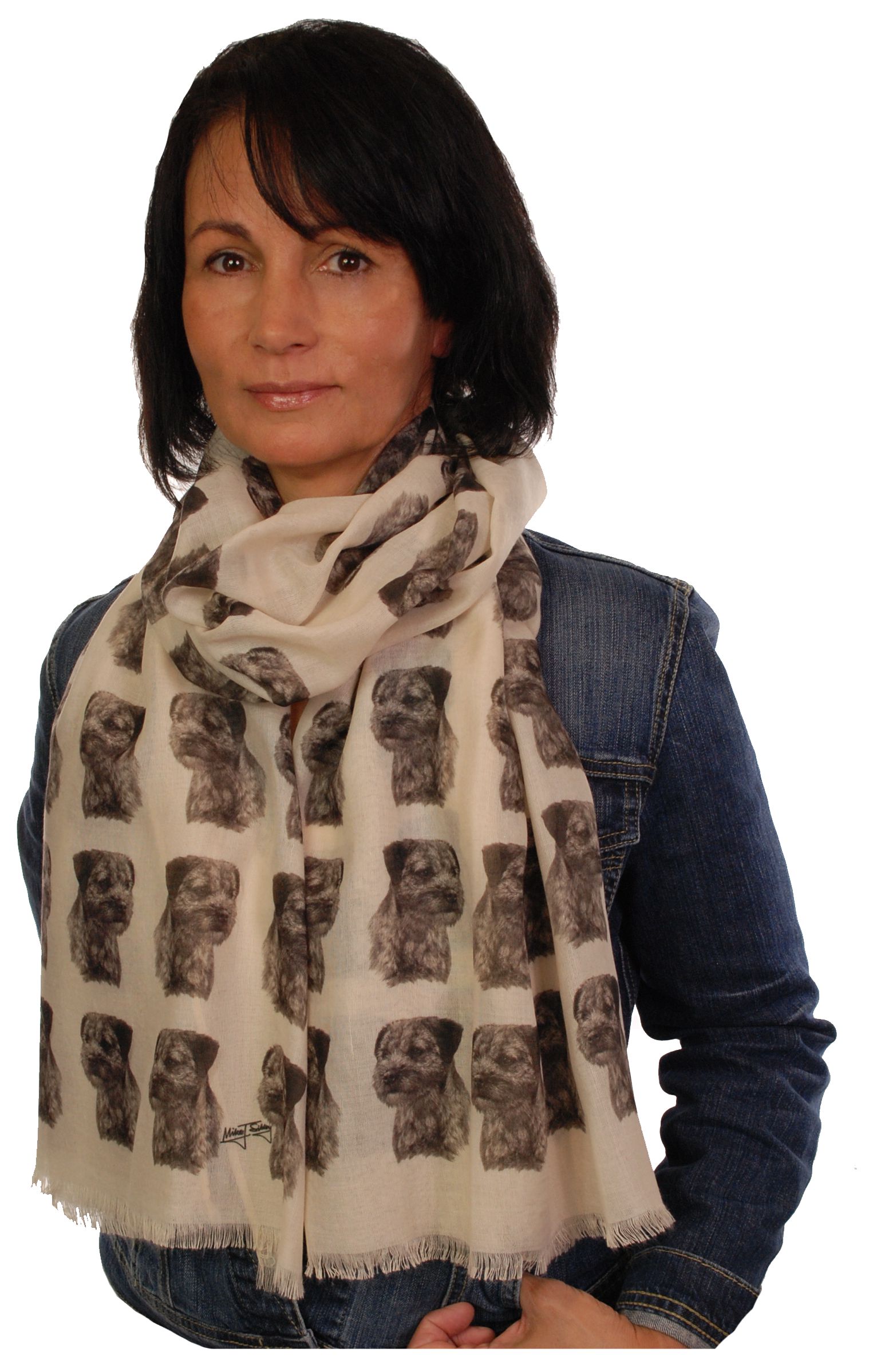 Mike Sibley Border Terrier licensed design ladies fashion scarf