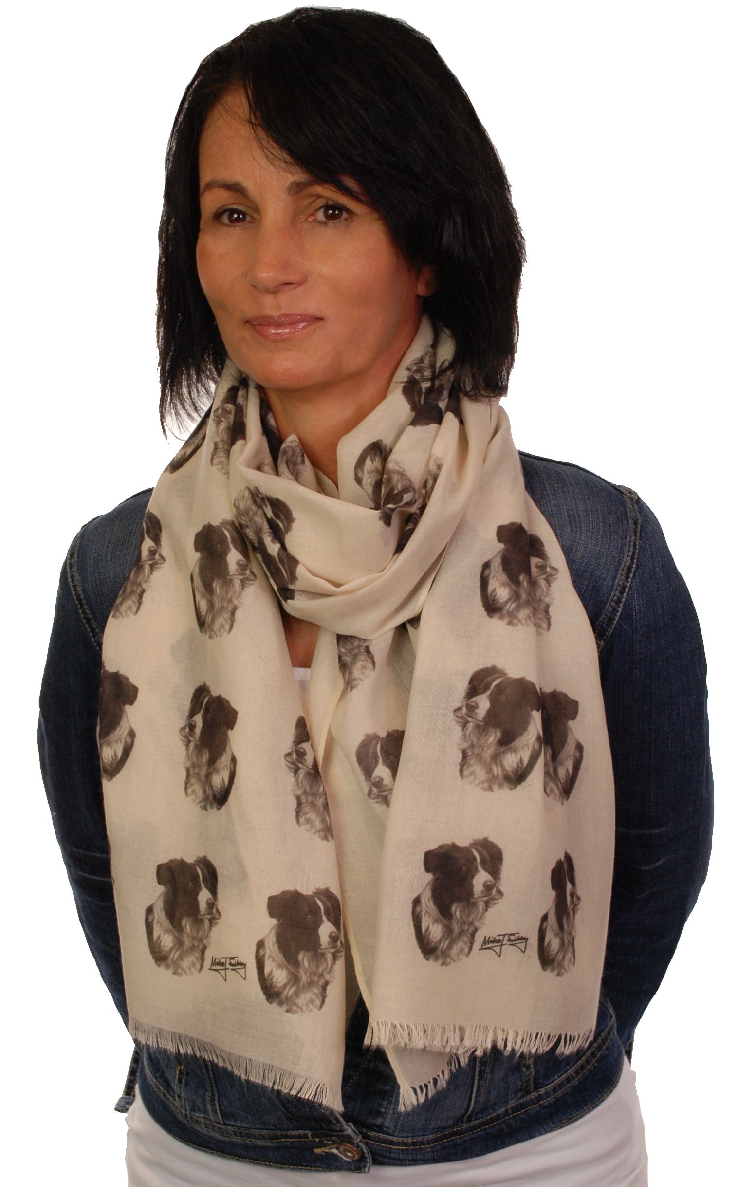 Mike Sibley Border Collie licensed design ladies fashion scarf