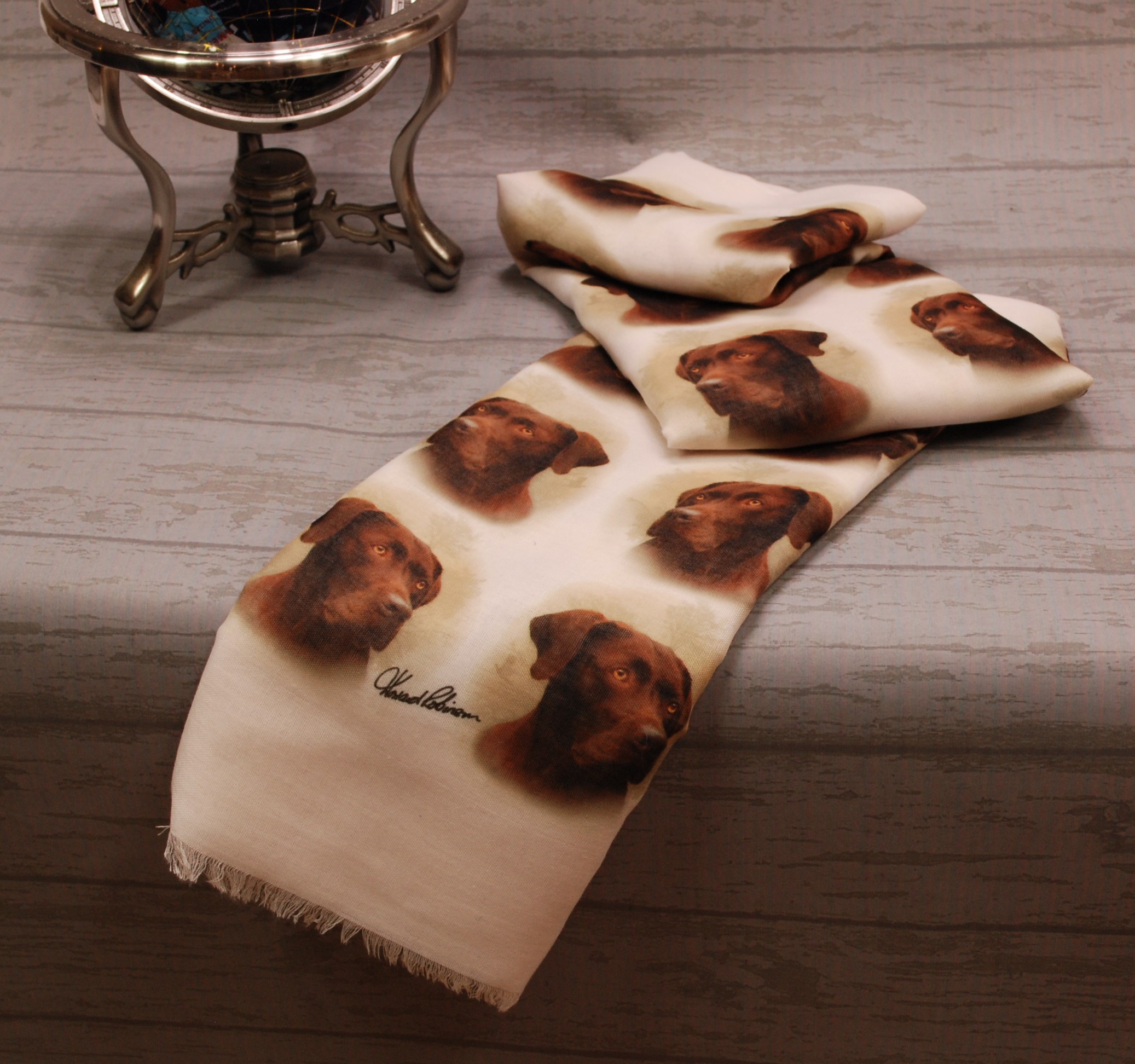 Howard Robinson Chocolate Labrador licensed design ladies fashion scarf