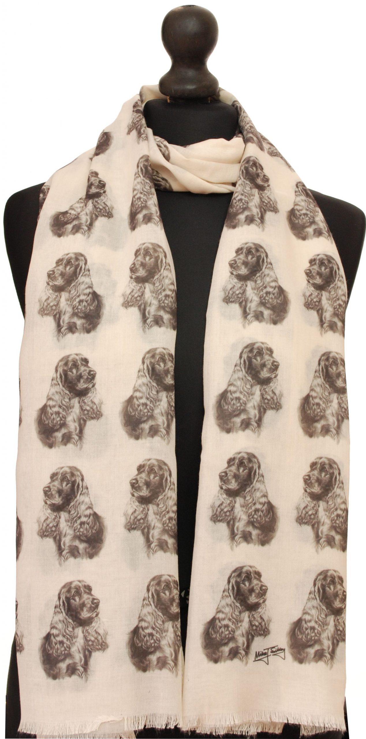 Mike Sibley Cocker Spaniel licensed design ladies fashion scarf