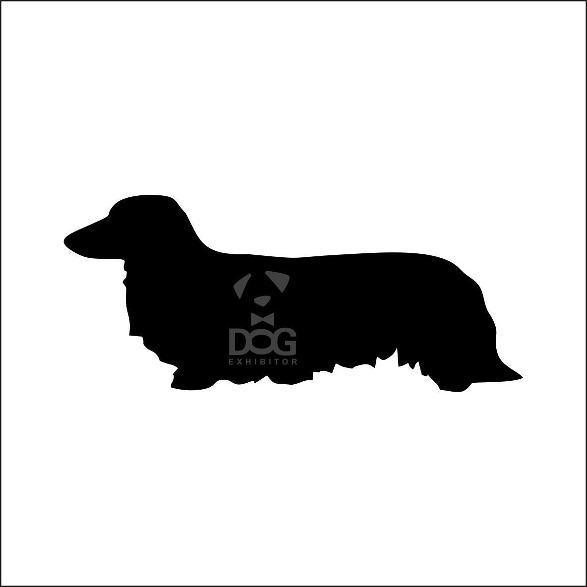 Long Haired Dachshund silhouette stickers