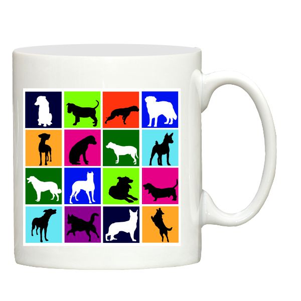 Colourful dog theme mug