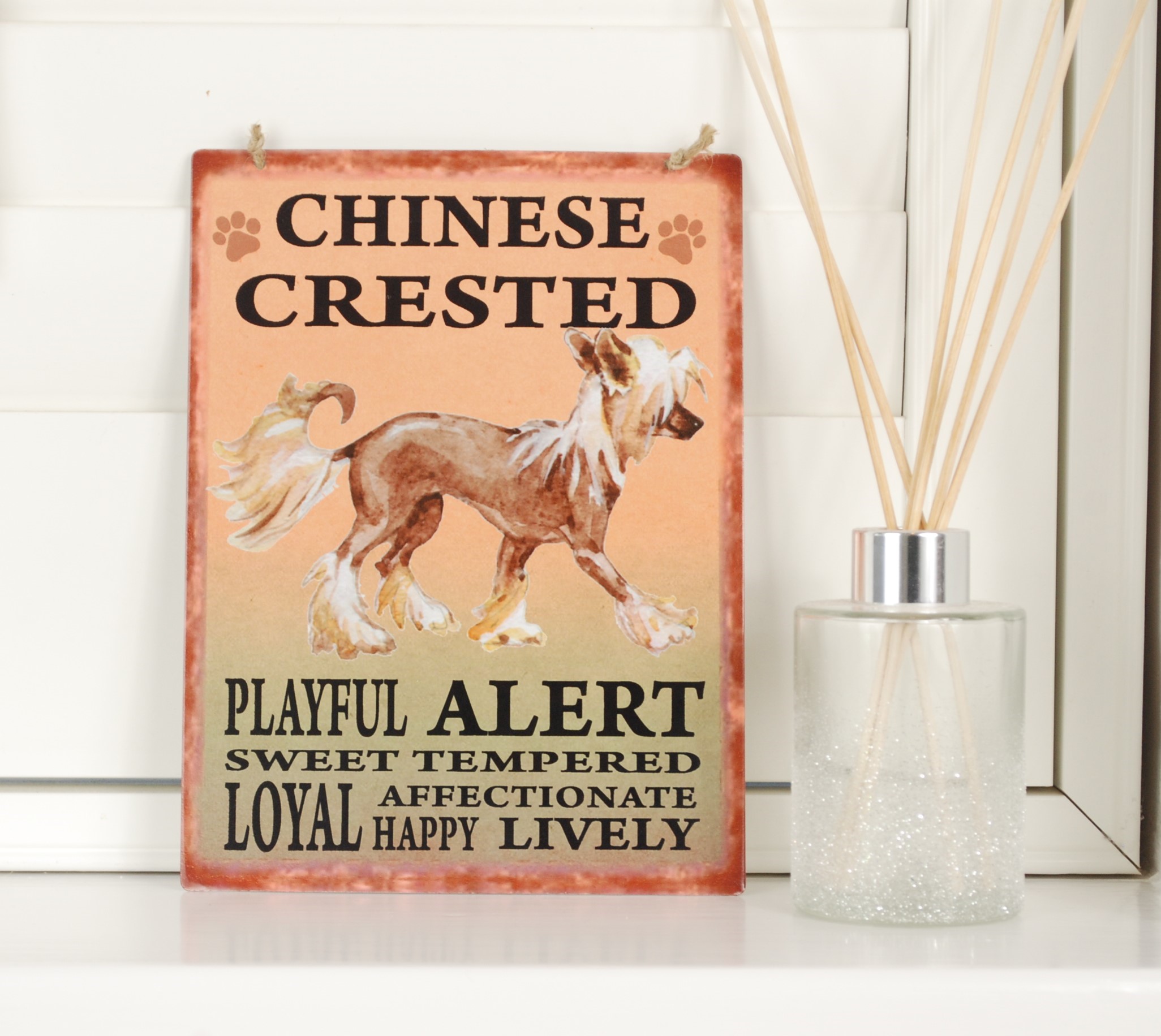 Chinese Crested Vintage Plaque