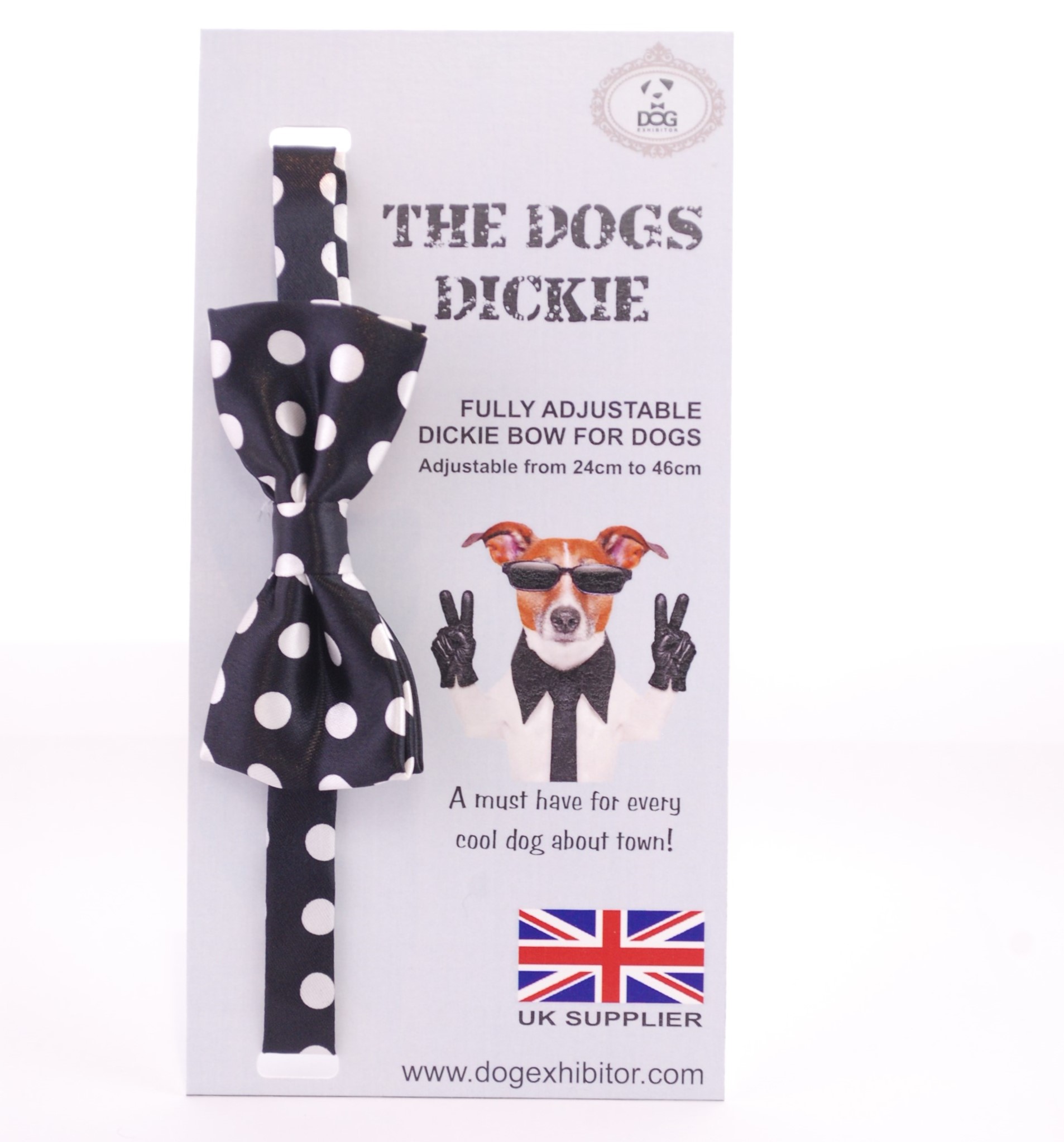 Black and White Large Spot Dogs Dickie Bow