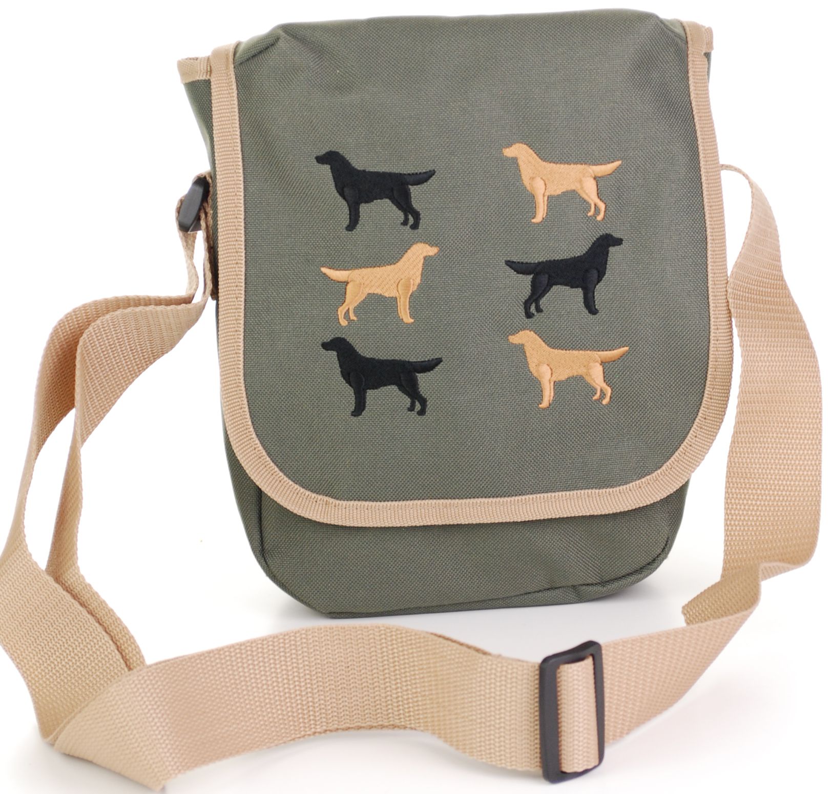 Flat Coated Retriever embroidered cross body bag