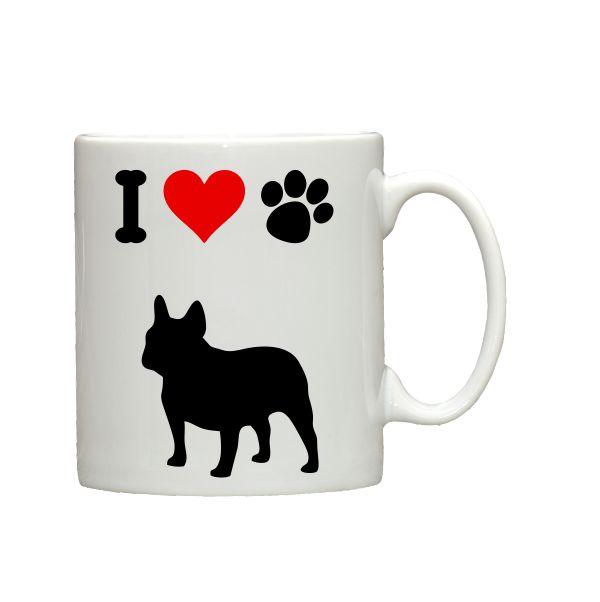 French Bulldog I love dogs ceramic mug