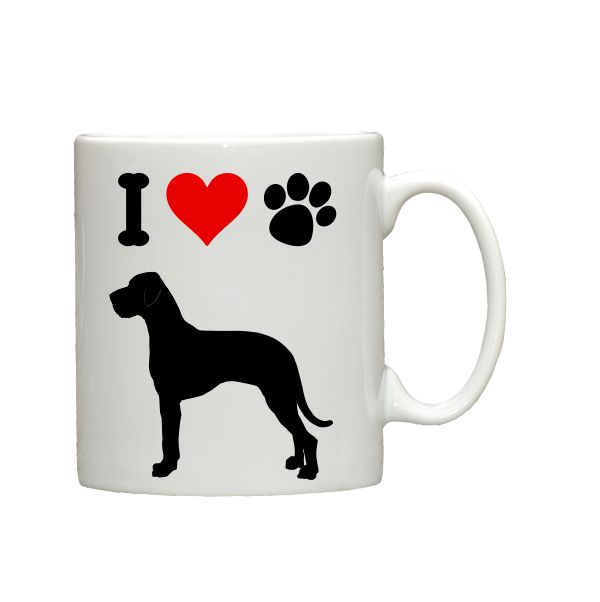 Great Dane I love dogs coffee mug