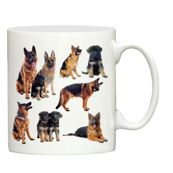 German Shepherd montage print ceramic mug