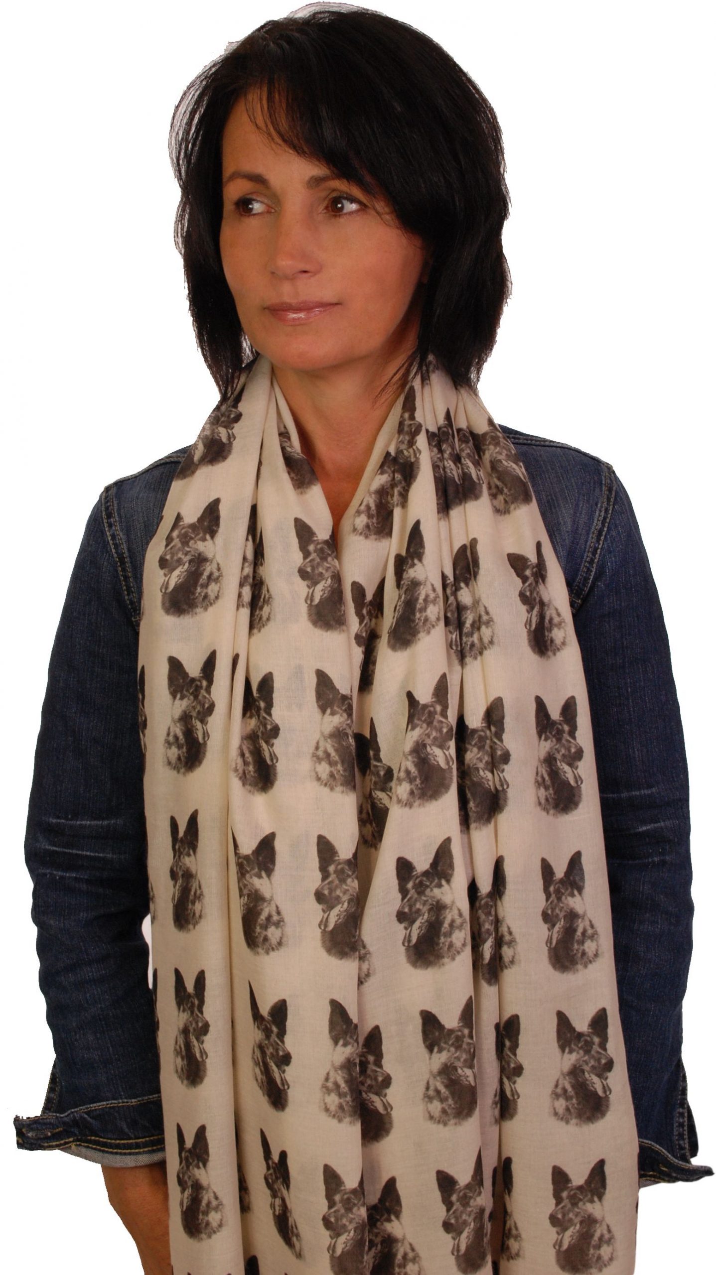 Mike Sibley German Shepherd Open Mouth licensed design ladies fashion scarf
