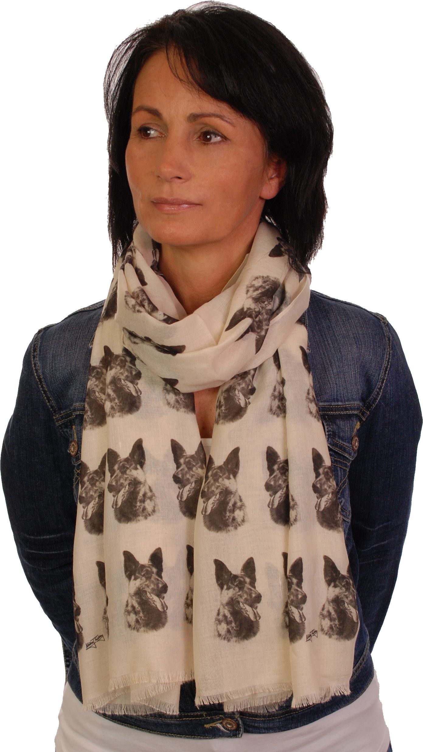 Mike Sibley German Shepherd Open Mouth licensed design ladies fashion scarf