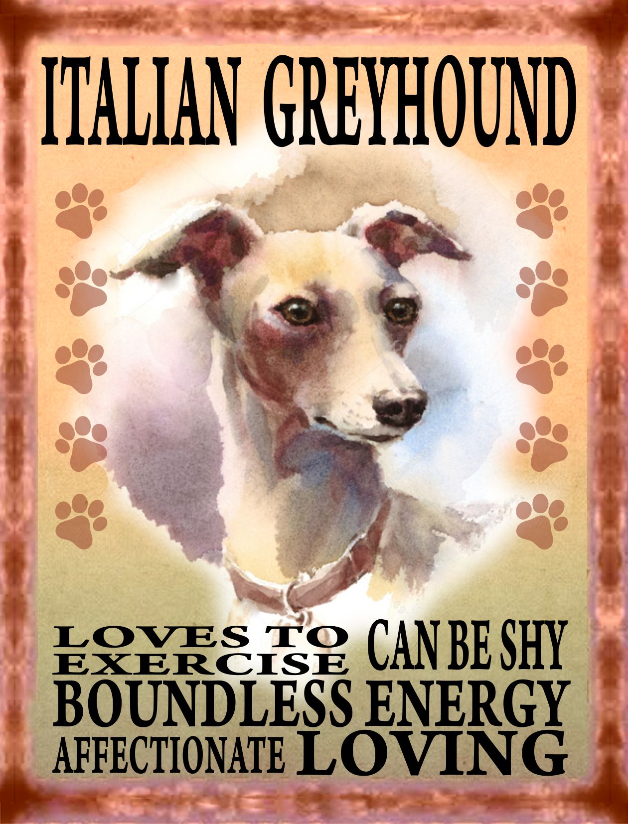Italian Greyhound Vintage Plaque