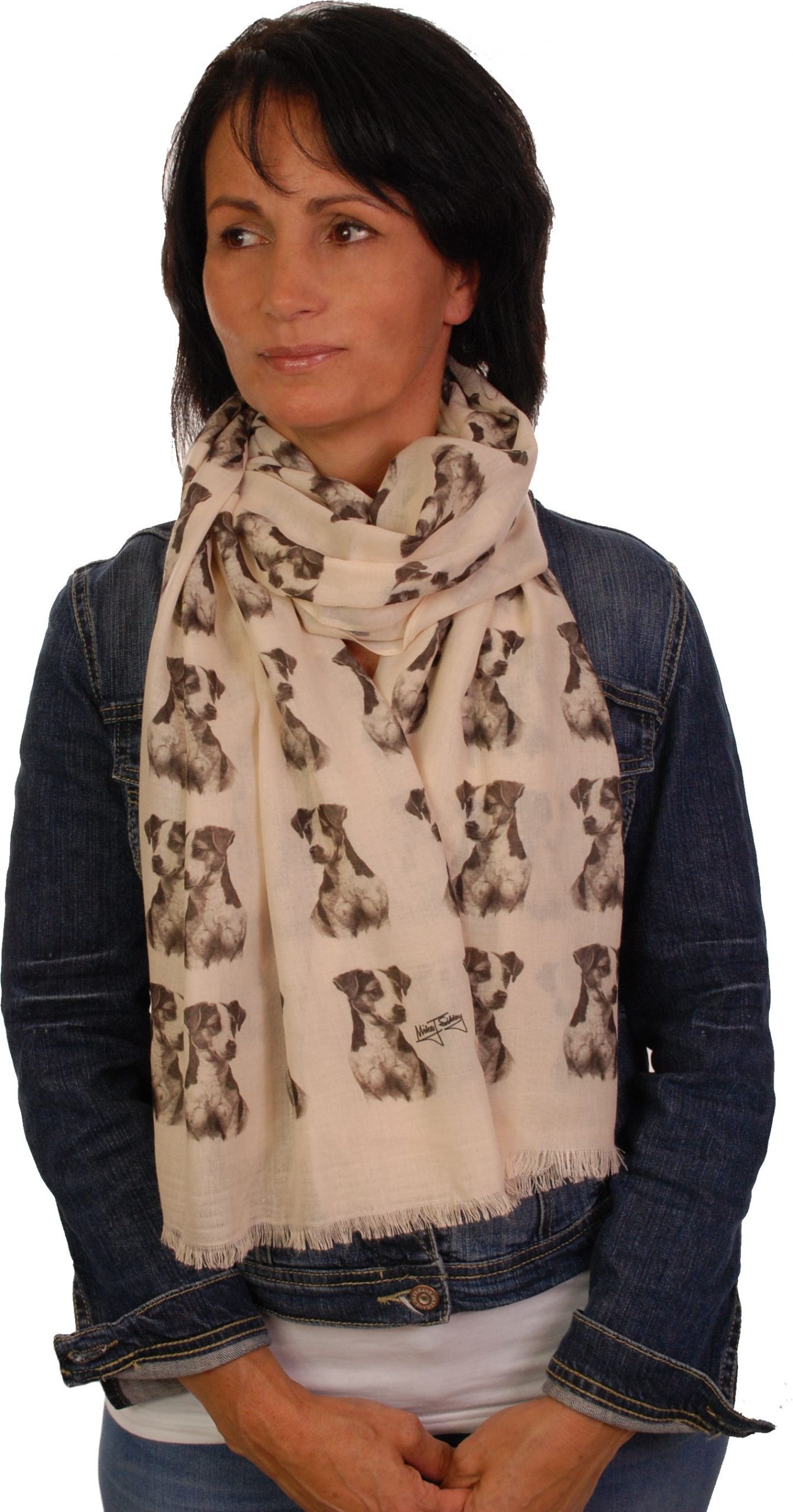 Mike Sibley Jack Russell licensed design ladies fashion scarf