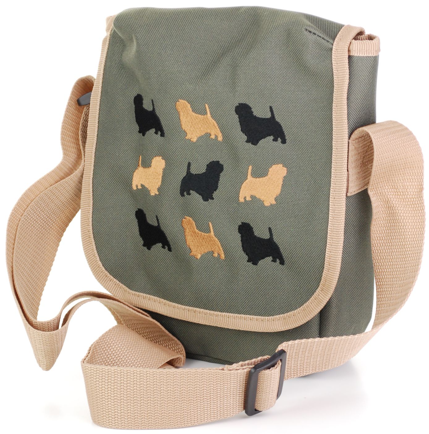 Norfolk Terrier embroidered cross body bag
