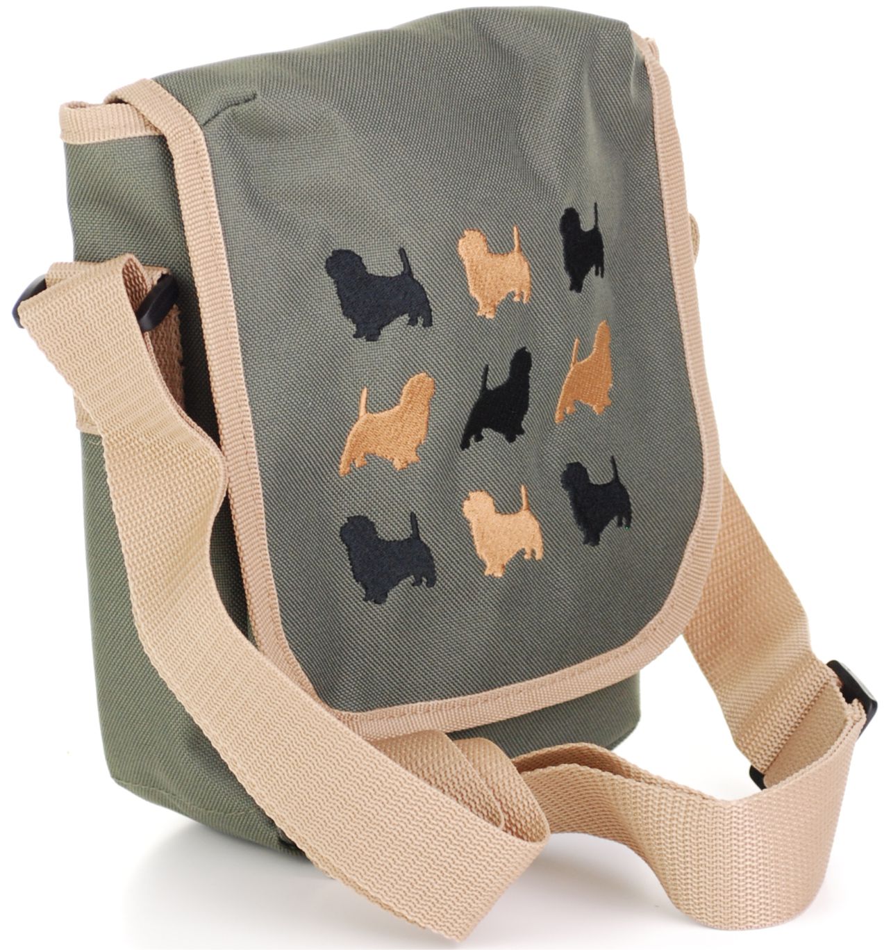 Norfolk Terrier embroidered cross body bag