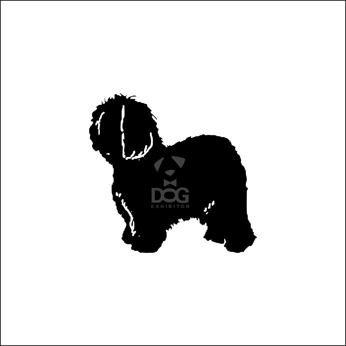 Old English Sheepdog silhouette stickers