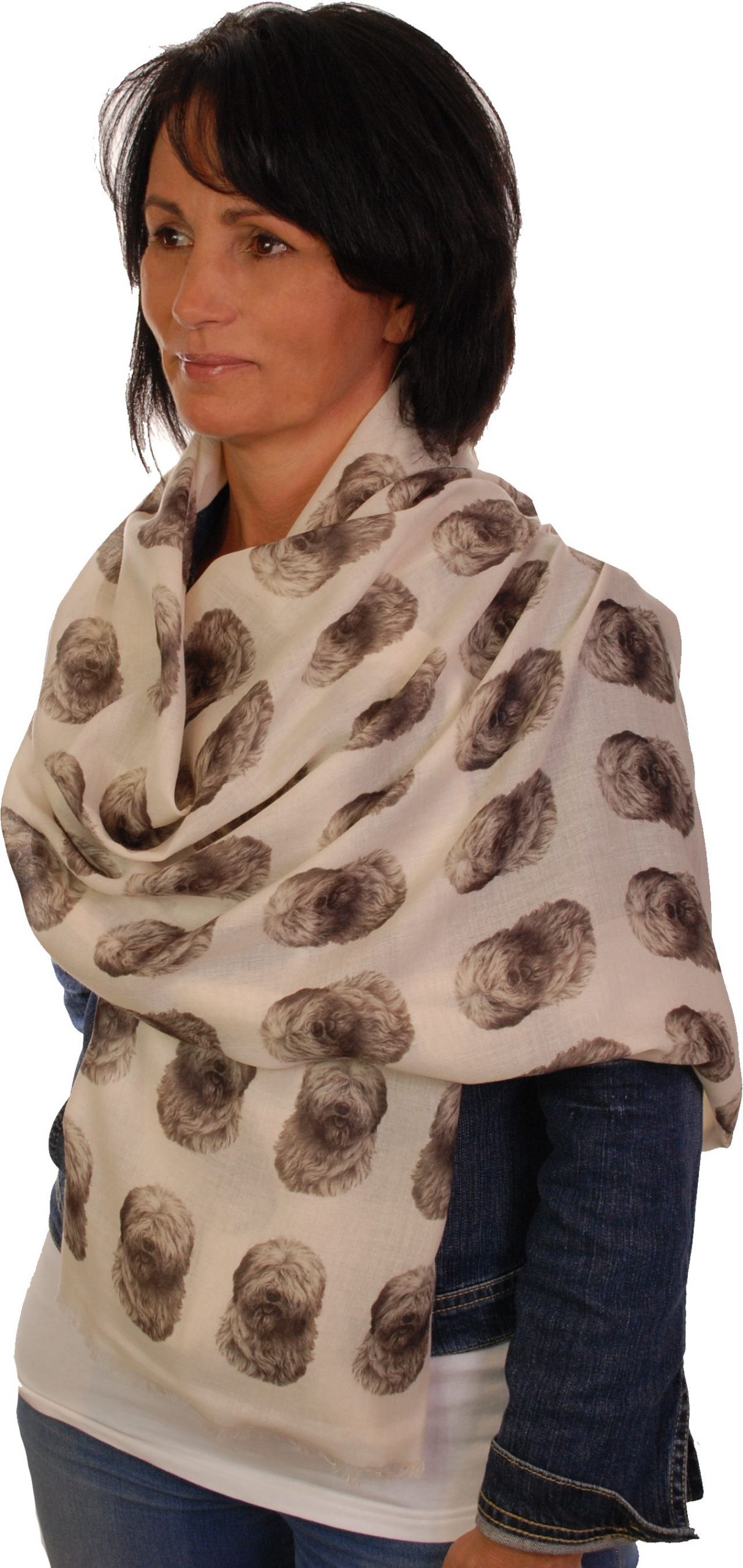 Mike Sibley Old English Sheepdog licensed design ladies fashion scarf