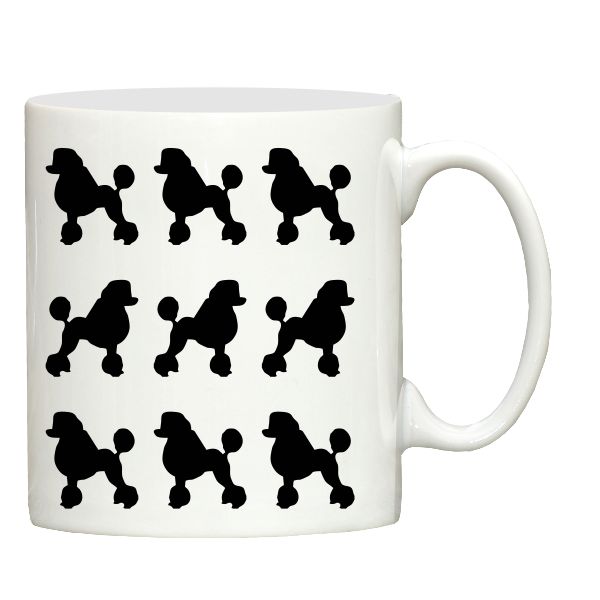 Poodle silhouette print ceramic mug
