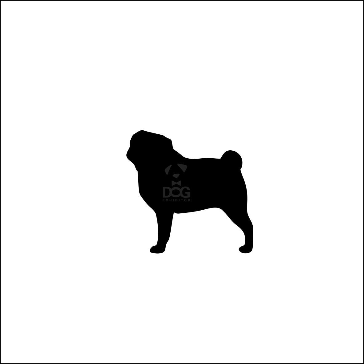 Pug silhouette stickers