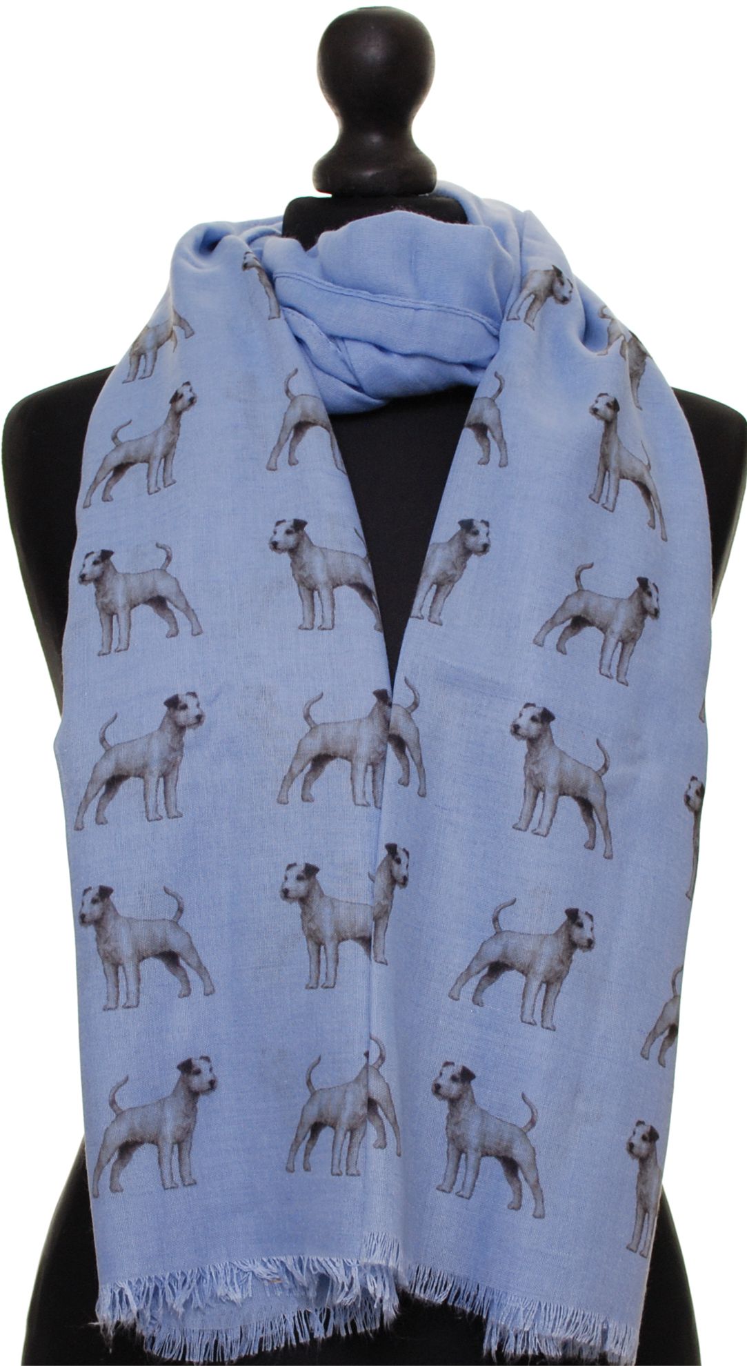 Parsons Russell Terrier hand printed ladies fashion scarf