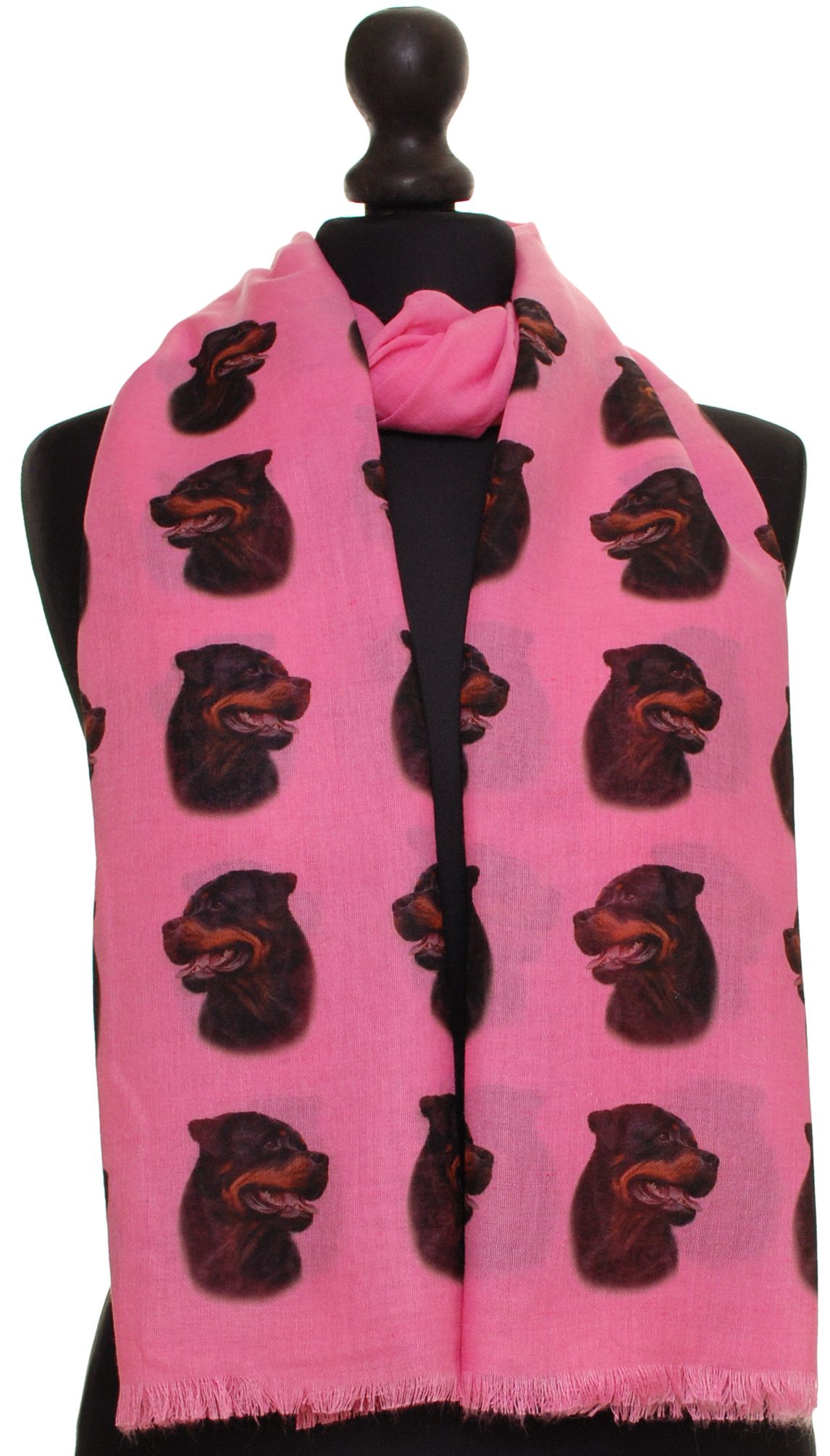 Rottweiler hand printed ladies fashion scarf