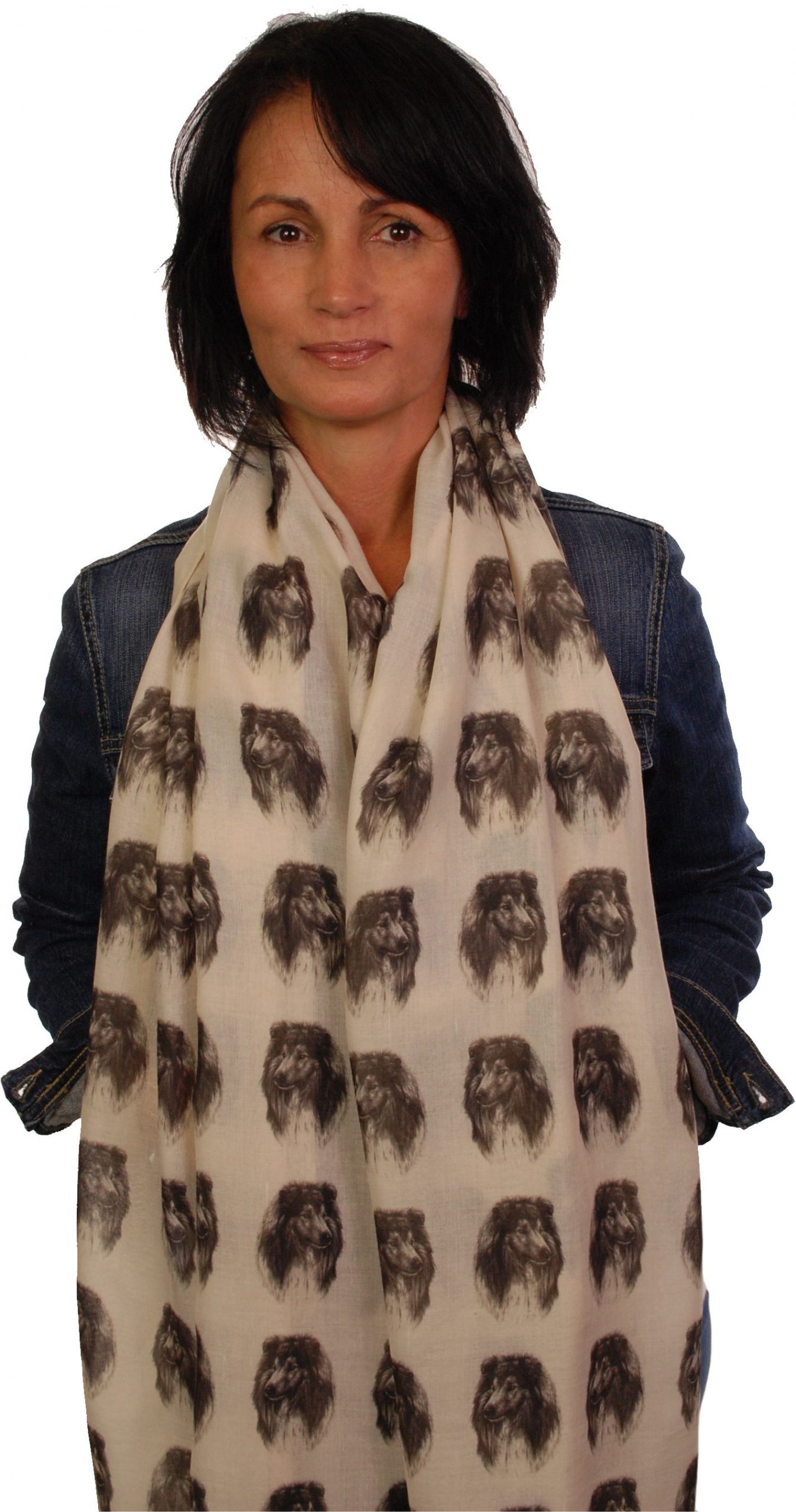 Mike Sibley Rough Collie licensed design ladies fashion scarf