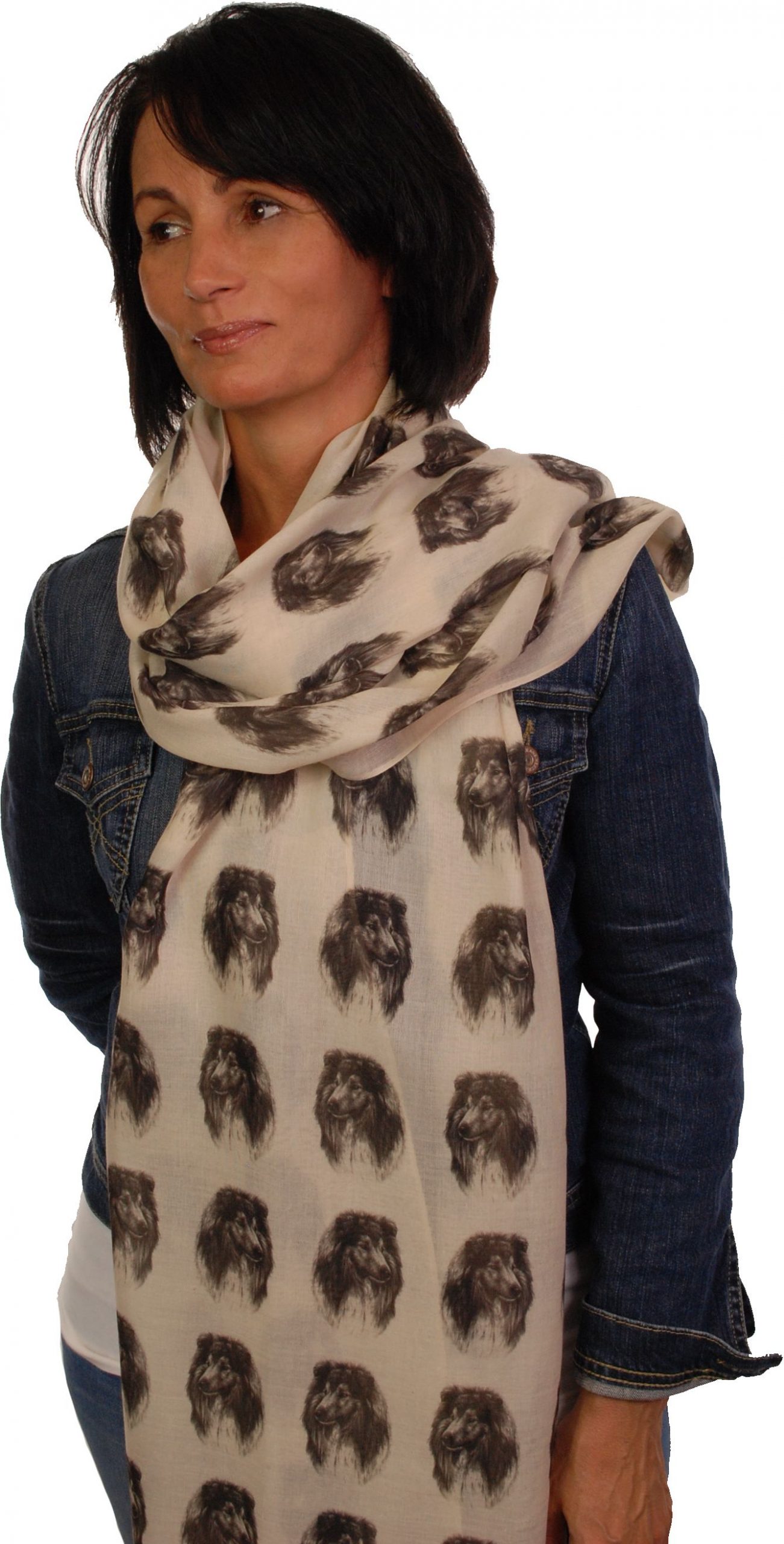 Mike Sibley Rough Collie licensed design ladies fashion scarf