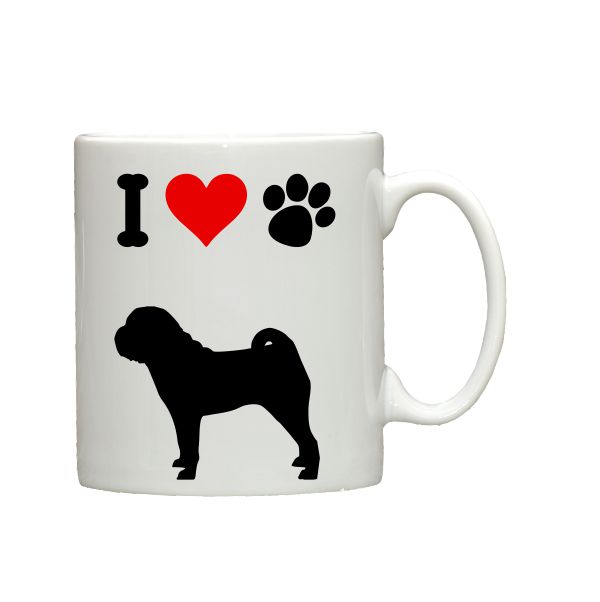 Shar Pei I love dogs coffee mug