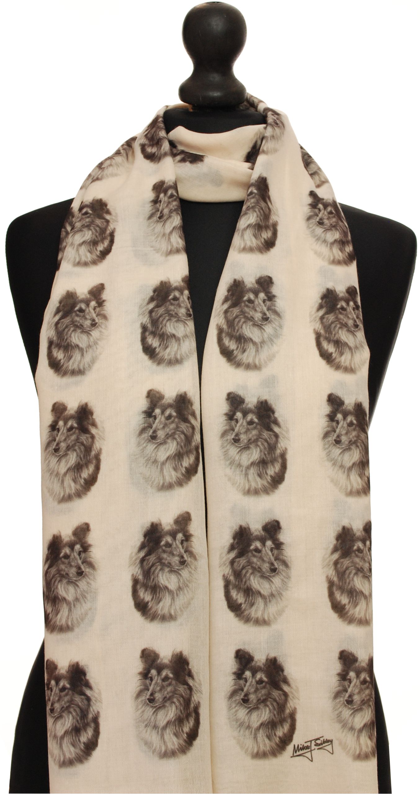 Mike Sibley Shetland Sheepdog licensed design ladies fashion scarf