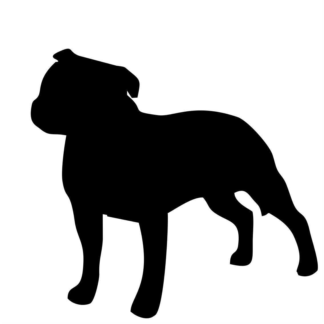 Staffordshire Bull Terrier silhouette stickers