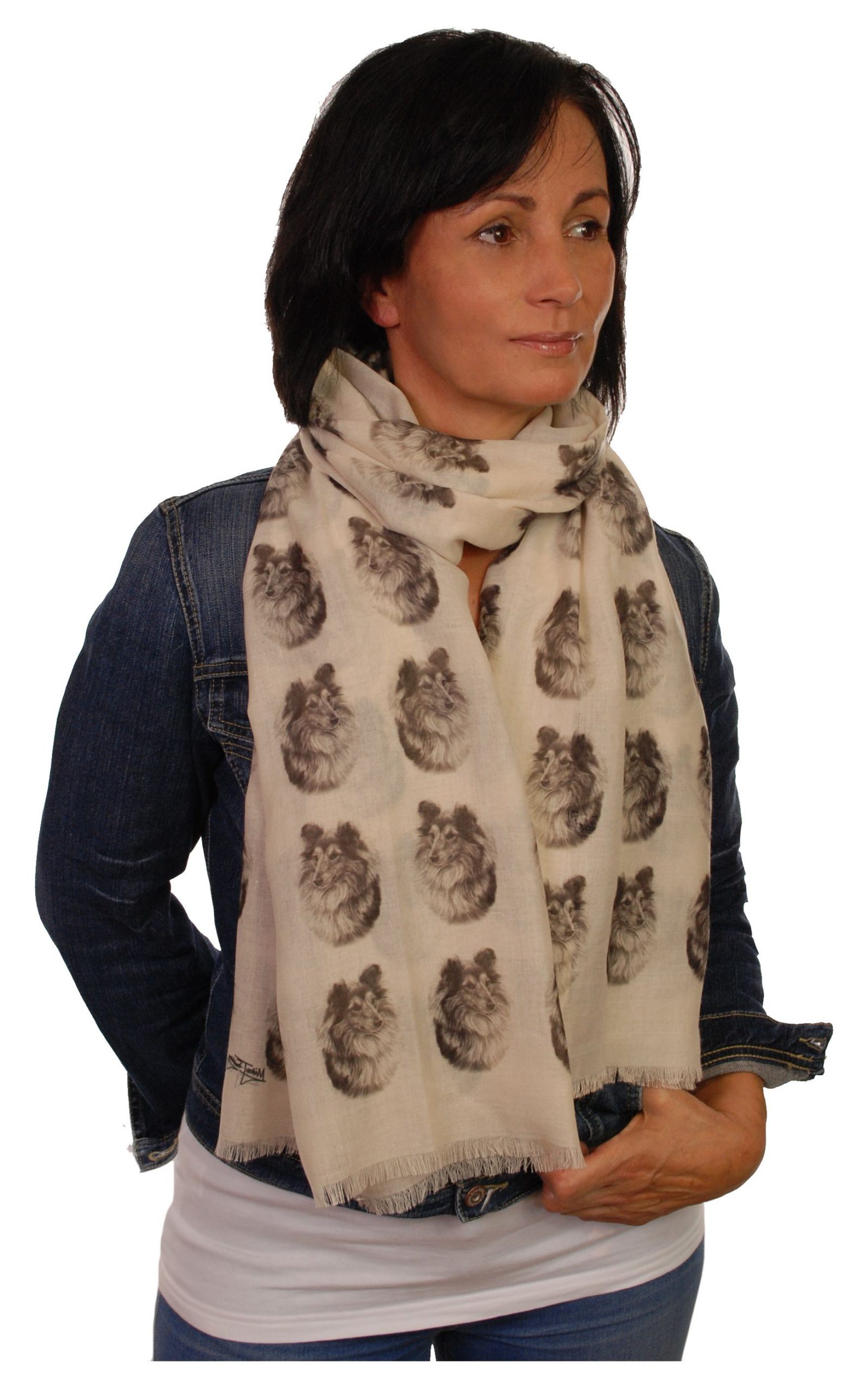 Scarf with Yorkshire Terrier Yorkie dog on womens fashion shawl wrap mike sibley 