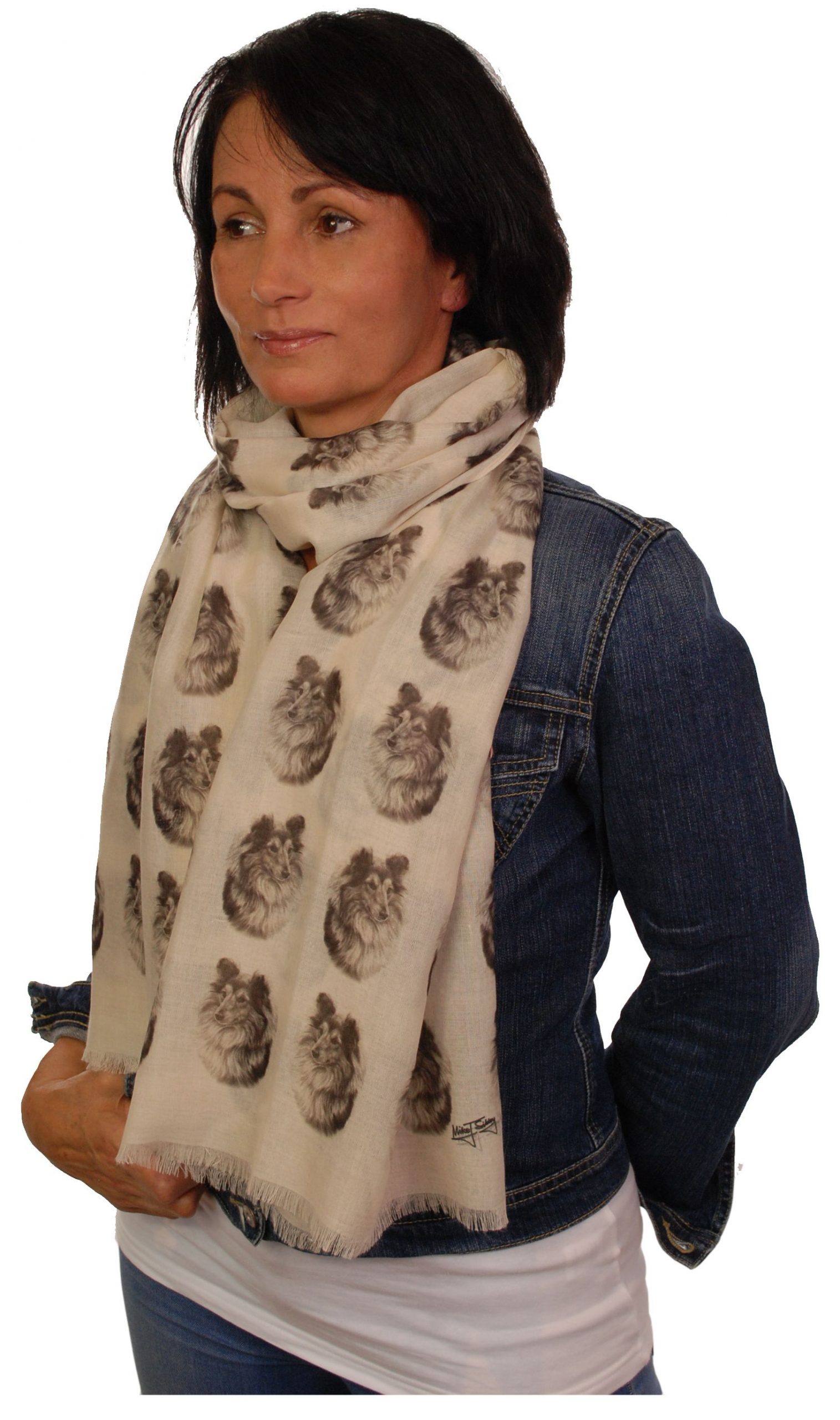 Mike Sibley Shetland Sheepdog licensed design ladies fashion scarf