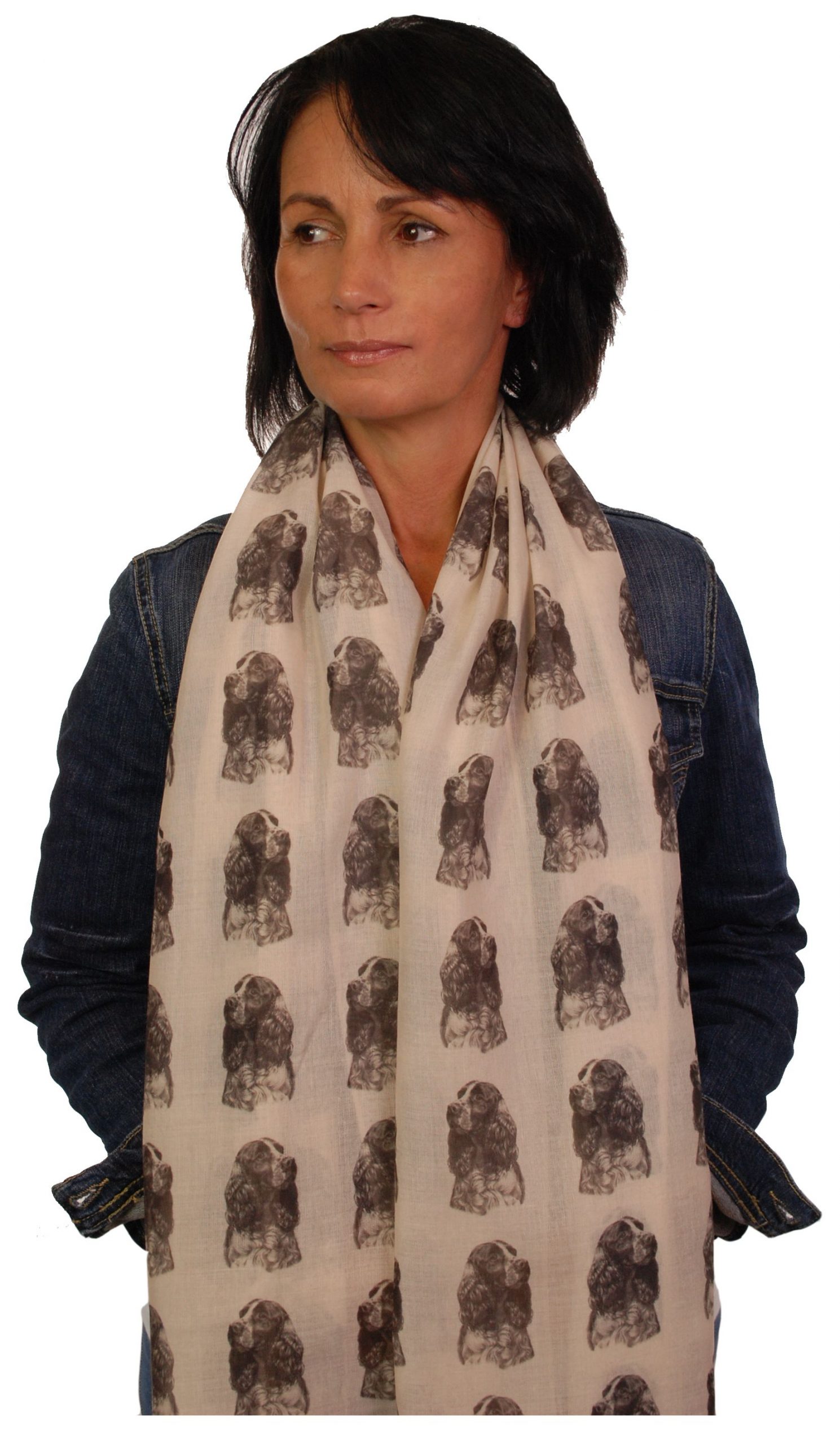 Mike Sibley Springer Spaniel licensed design ladies fashion scarf