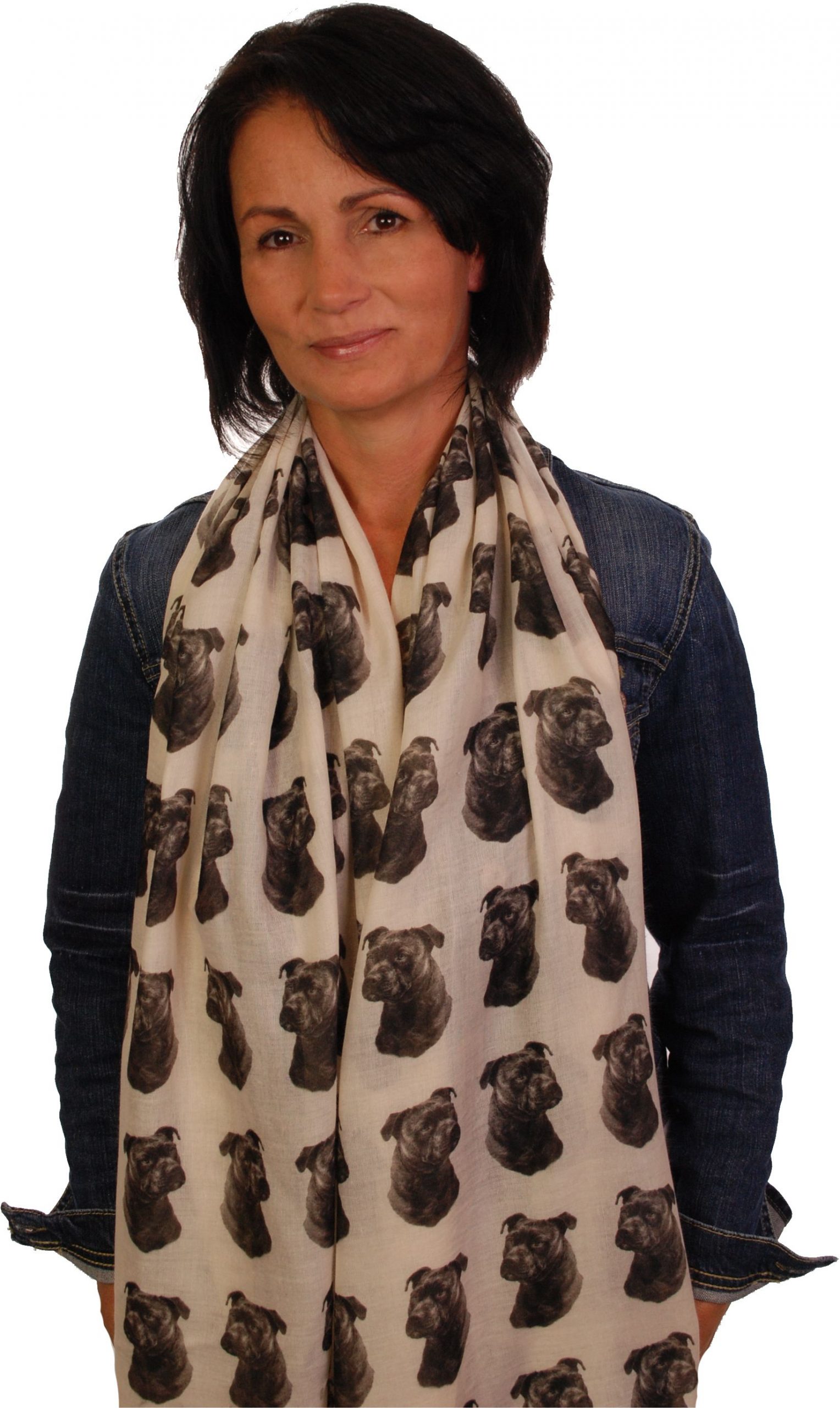 Mike Sibley Staffordshire Bull Terrier licensed design ladies fashion scarf