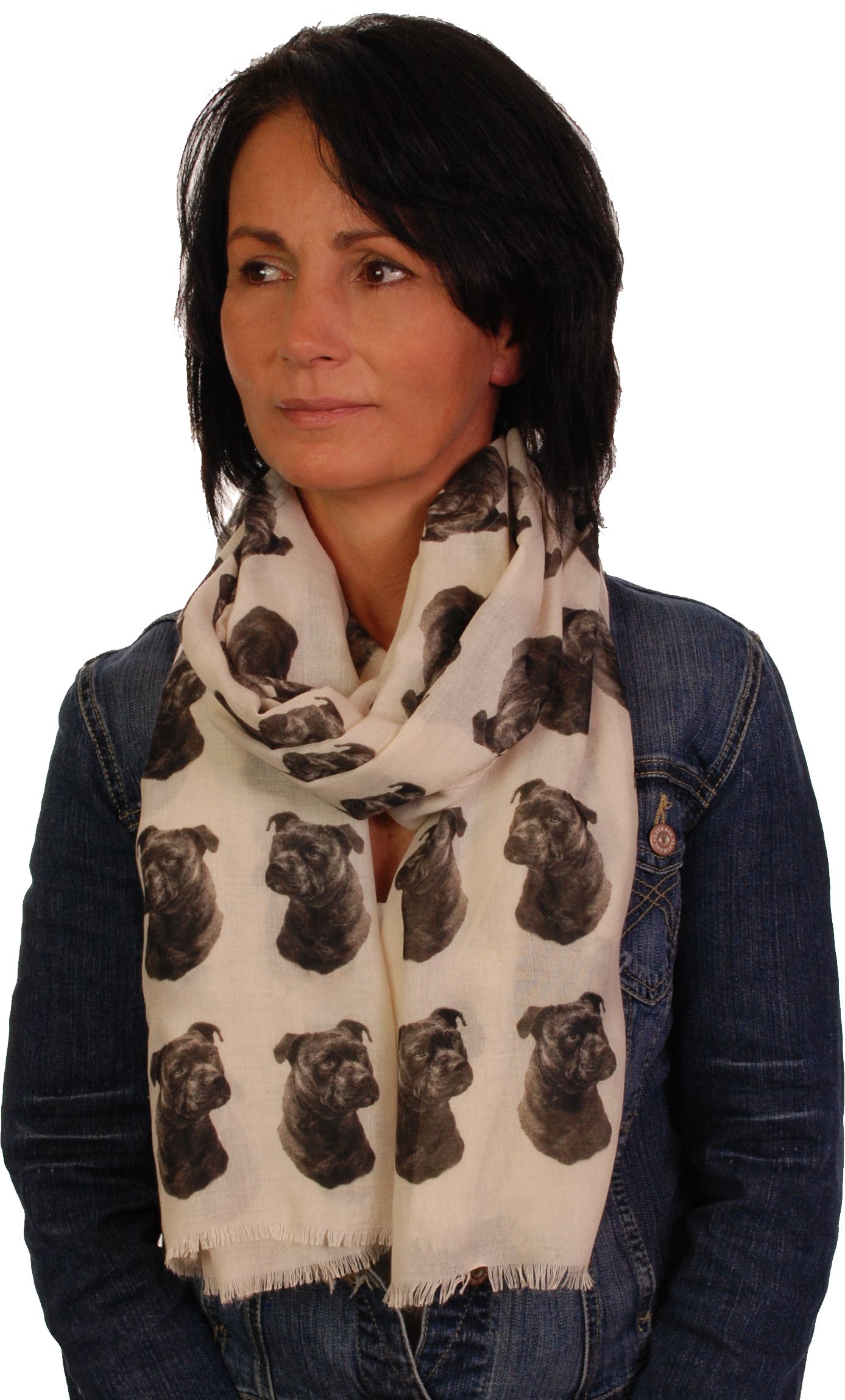 Mike Sibley Staffordshire Bull Terrier licensed design ladies fashion scarf