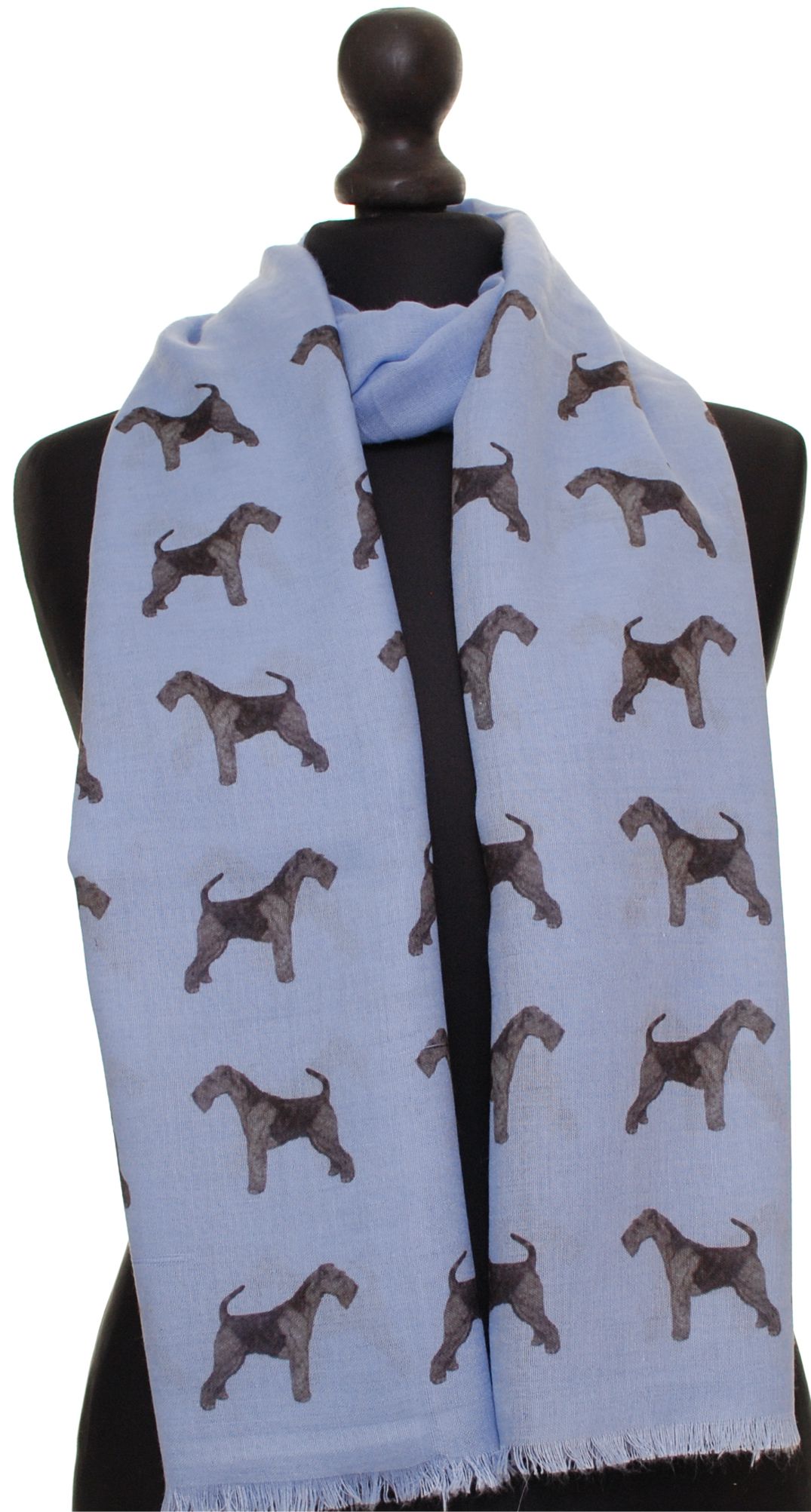 Welsh Terrier hand printed ladies fashion scarf