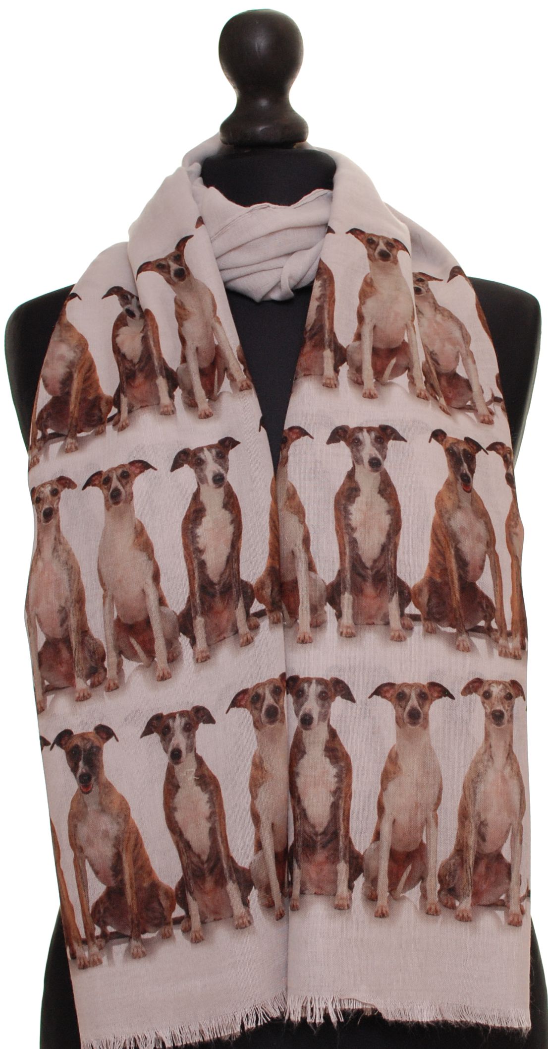 Whippet hand printed ladies fashion scarf