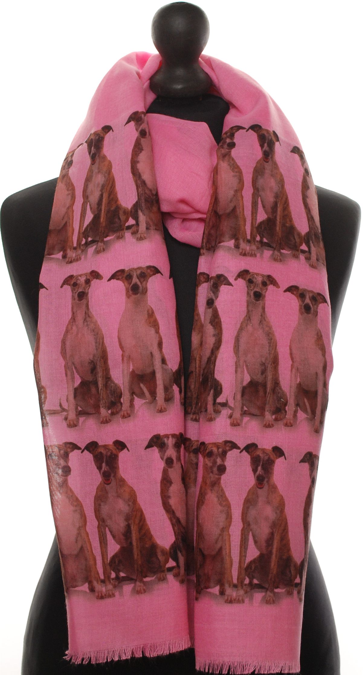 Whippet hand printed ladies fashion scarf